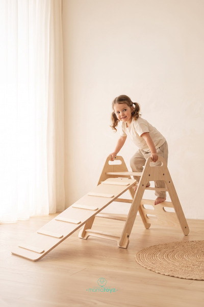 MAMATOYZ Piky Pikler Triangle and Slide - Climbing Triangle and Slide