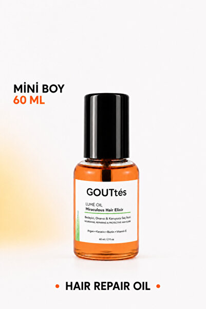 GOUTtés Lumé Hair Oil 60 ml • Onarıcı Saç Bakım Yağı • Argan, Keratin, Biotin...