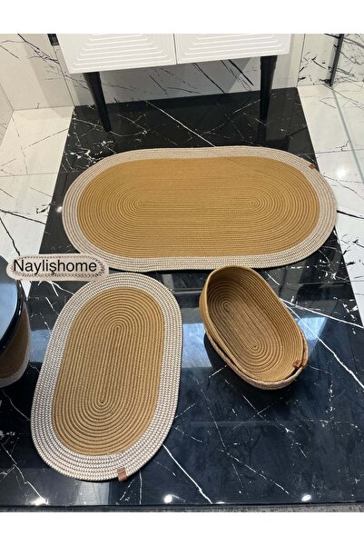 naylişhome 60X100 Cm, 40X60 cm Floor Mat, Bathroom Set of 4 Pcs. Gift, Dowry,...