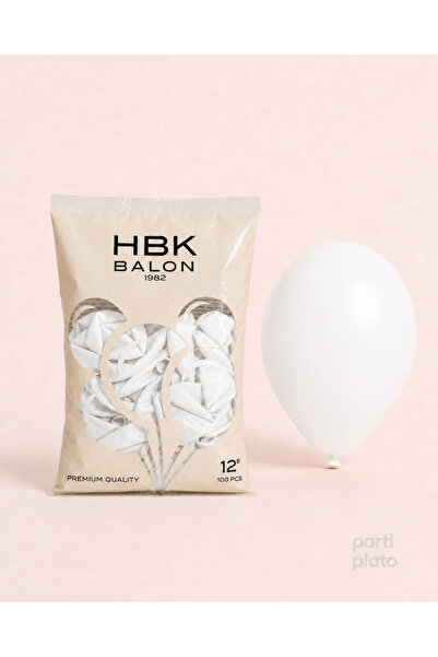 HBK Balon HBK Pastel Balon 12" HBK Beyaz 100'lü