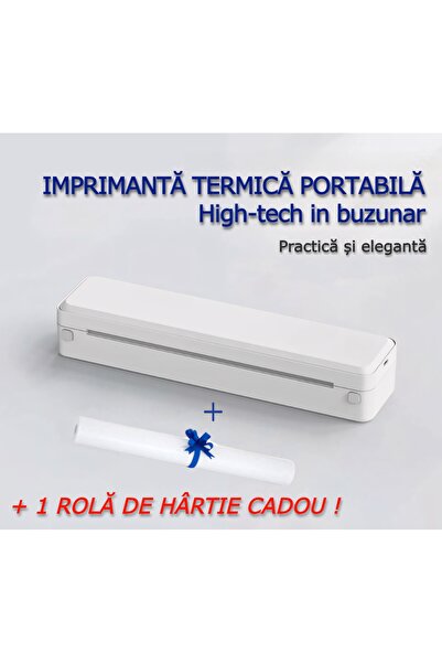 HYDER Imprimanta termica portabila A4 + 1 Rola de hartie CADOU, Compatibil An...