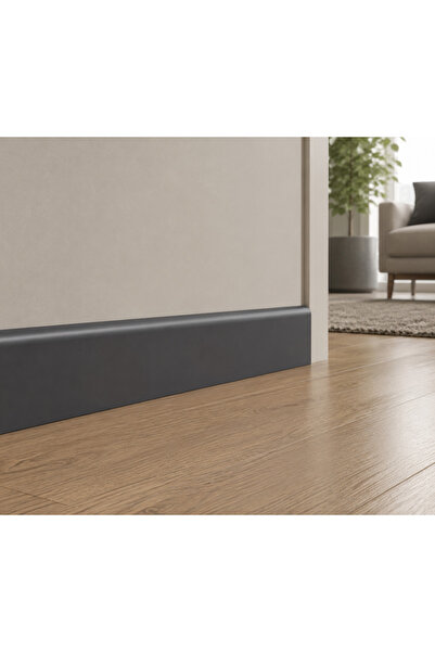 Emek Yapı Laminant Parke Süpürgelik Düz F Model 8cm Antrasit F227