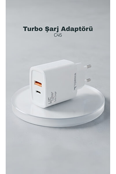 Torima C45 45W Pd+Usb Dual Port Power Adaptör Beyaz
