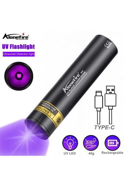 Choice Lithium Ion Battery black Mini 3W 365nm UV Flashlight Charging Ultravi...