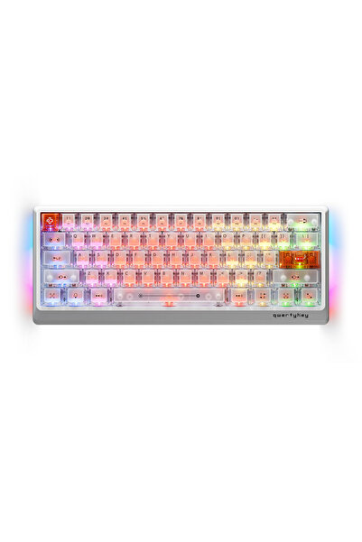 QwertyKey QK61 HE Phantom Albă – Tastatură Gaming Magnetică cu Efect Hall, De...