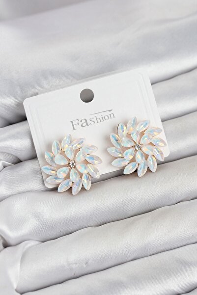Inure Jewelry White Color Crystal Stone Flower Model Women's Earrings
