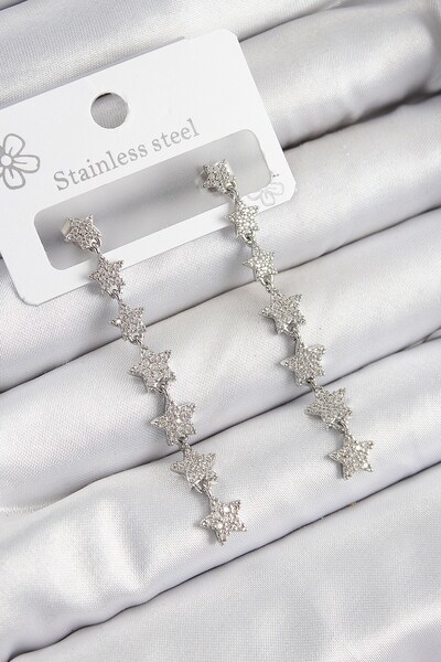 Inure Jewelry أقراط نسائية من النحاس والزركون المرصع على شكل نجمة متدلية بالل...