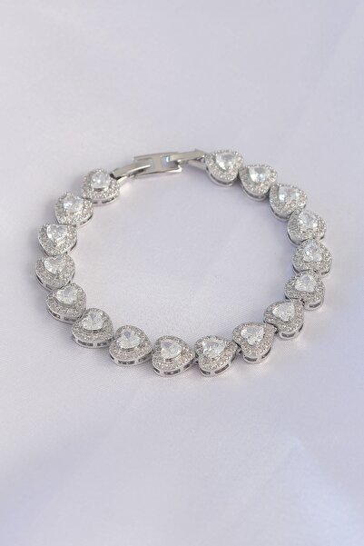 Inure Jewelry سوار من سلسلة Vip مصنوع من النحاس الزركونيوم باللون الفضي على ش...