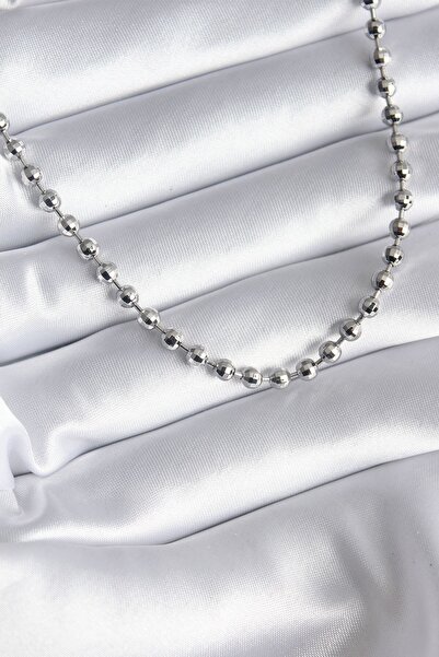 Inure Jewelry Brass Silver Color Heel Detail Women's Necklace