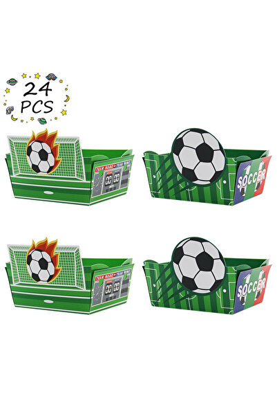 Choice 12x9x6cm mixed color-24pcs 12/24PCS Football Party Favour Snacks Trays...