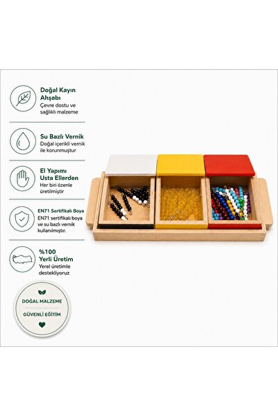 Montessori Gemisi Montessori Positive Snake Game |   Mathematics Beads Materi...