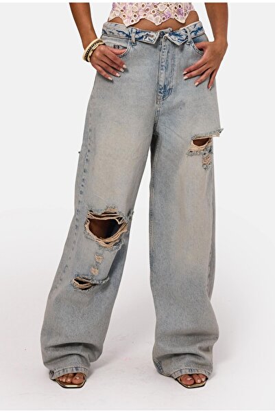 it's basic Blugi de damă, culoare denim, 12s6-32, croială dreaptă, cu detaliu...