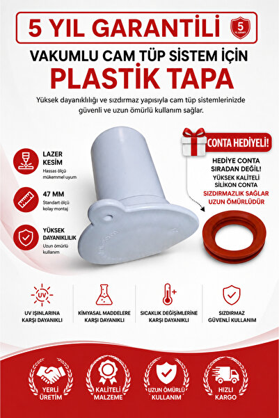 Güneş Enerjisi Vakumlu Cam Tüp Sistem Için Tapa (REZİSTANS VEYA KIRIK CAM YERİNE KULLANIM) Plastik