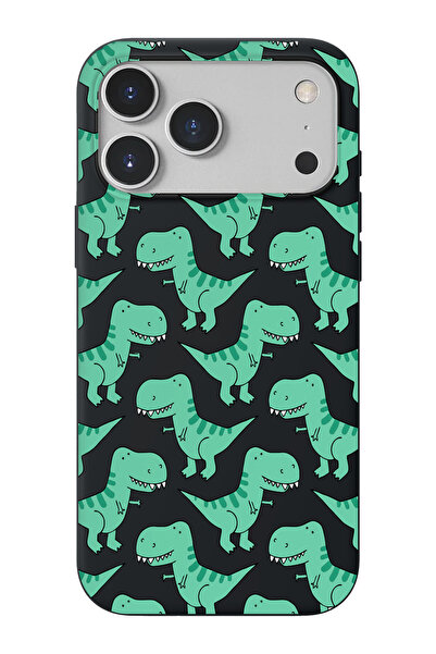 shoptocase iPhone 17 Pro/18 Pro Uyumlu Dinozor Desenli İçi Süet Lansman Telef...