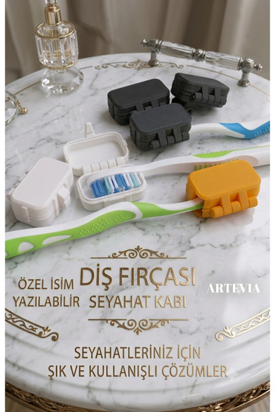 Artevia Kilitli Diş Fırçası Başlık Korumalığı - Hijyenik Seyahat Tipi Diş Fır...