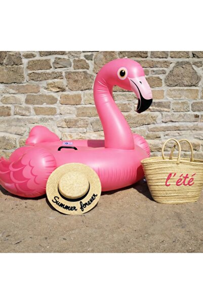 TOHA Intex Şişme Pembe Flamingo Deniz Yatağı | 147×140x94 cm Tutma Kulplu Dev...