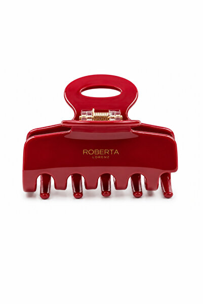 Roberta Lorenz Yazılı Kırmızı Asetat Mandal Toka/8 Cm