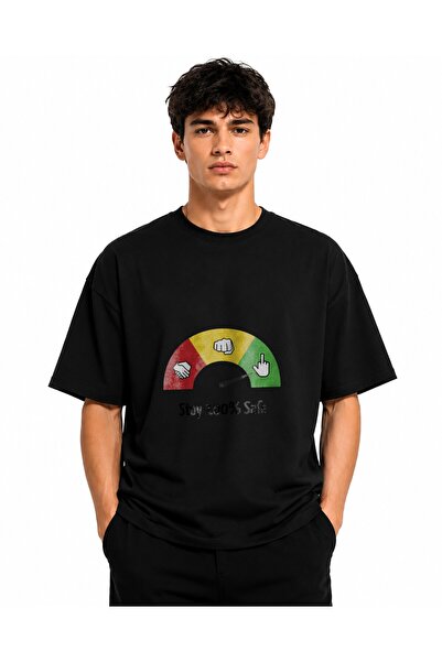 Inscriptie Tricou Unisex Bumbac Premium Casual " Stay 100% safe "