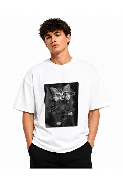 Inscriptie Tricou Unisex Bumbac Premium Casual " Cat gothic "