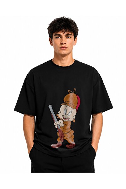 Inscriptie Unisex Premium Cotton Casual T-Shirt "Elmer Fudd"