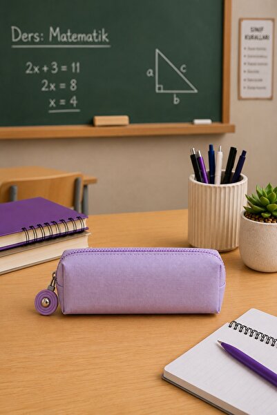 NEMO BAGS حافظة أقلام ليلك بجيب واحد، علبة أقلام بفتحة واحدة، 20 سم