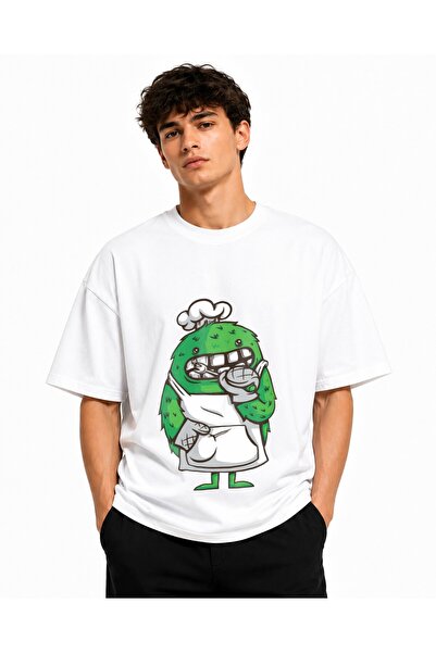 Inscriptie Ουνισέξ Βαμβακερό T-shirt Υψηλής Ποιότητας  "Καρτούν Τέρας "