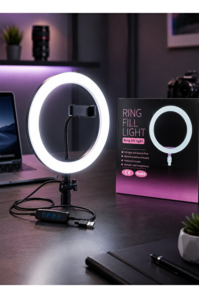 unbranded 10-Inch LED Ring Light Kit for Video and Photography, Adjustable Br...