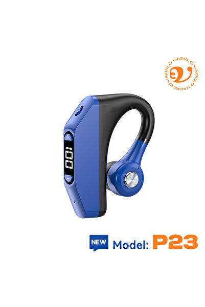 Choice6 P23 Blue Bluetooth Business Earphones Talk/Music Time 20/30 Hours LED...