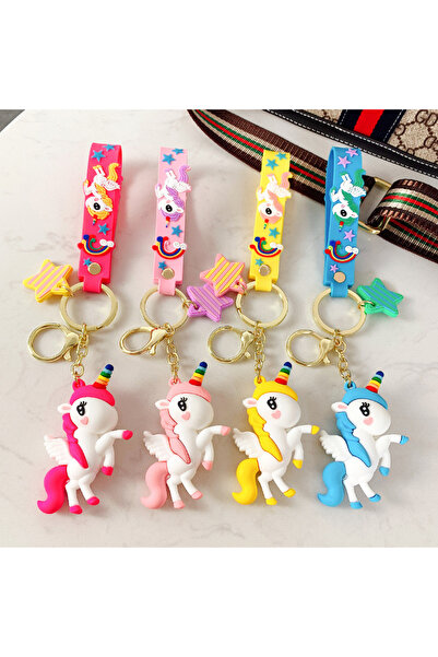 Choice 4PCS Set Creative Cute Little Rainbow Cartoon Unicorn Key Chain for Me...