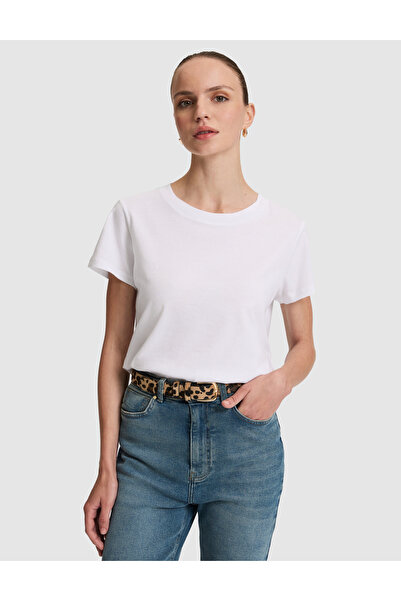 Pierre Cardin White Regular Fit Cotton Crew Neck Basic T-Shirt 50325474-Vr013