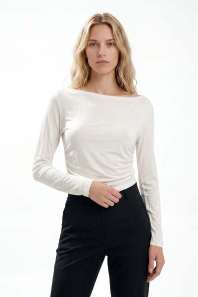 HAKKE Asymmetric Collar Fit Cut Women's Bluz