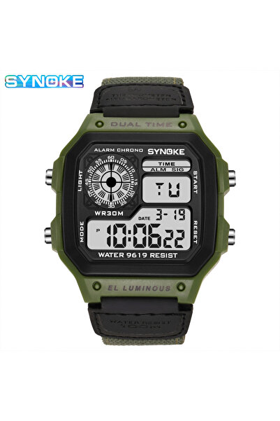 choice2 army green Synoke Outdoor Digital Watch For Men Fashion Retro Nylon C...