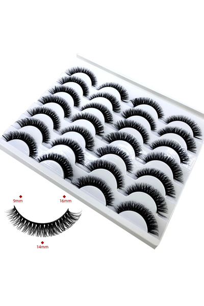choice2 14pairs -W18 Lashes 14 Pairs DD curl Russian Strips Lashes Faux Mink ...