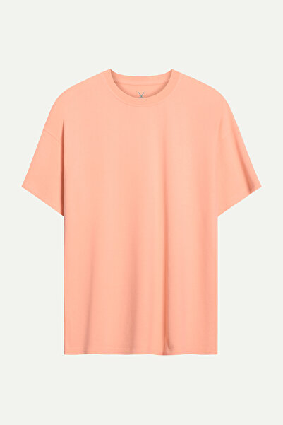 KAFT Pembe Erkek Oversize / Relax Basic Tişört - %100 Pamuk | (Relax - Canyon)