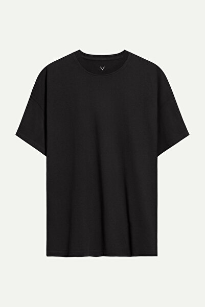 KAFT Tricou negru oversize / relaxat pentru bărbați - 100% bumbac |   Relaxar...