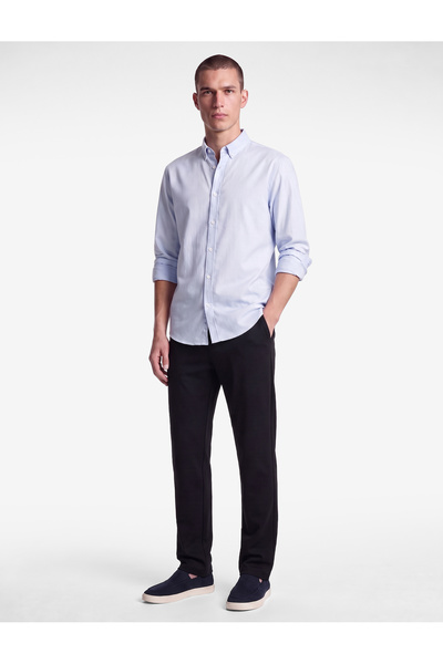 Koton Regular Fit Cotton Oxford Long Sleeve Button down Collar Shirt