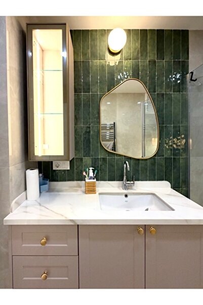 MKS Design 55x75 Asimetrik Salon Aynası / Düzensiz Duvar Dekoru Aynası / Este...