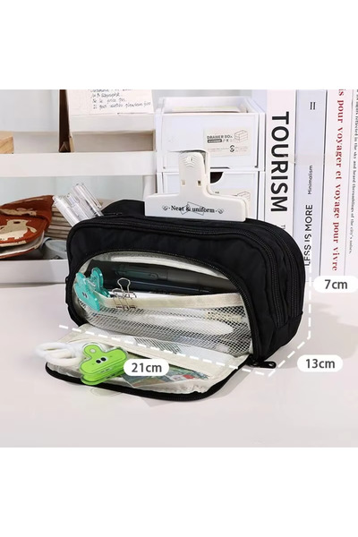 choice2 Black Simplified Japanese Large Capacity Pencil Case Stationery Box f...