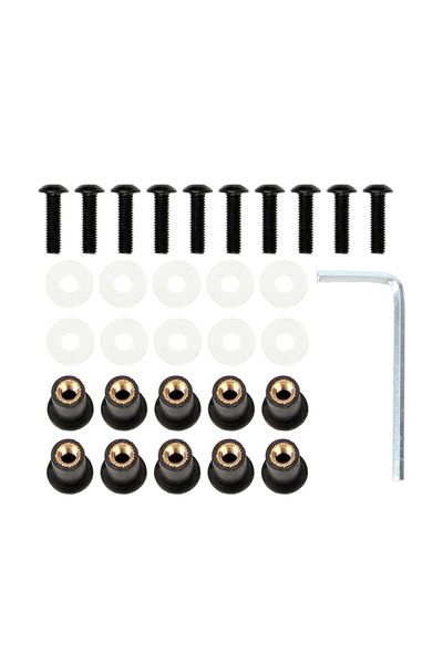 Choice black Fairing Screen Fasterners Windscreen Nut Bolt Washer Screw 10Pcs...