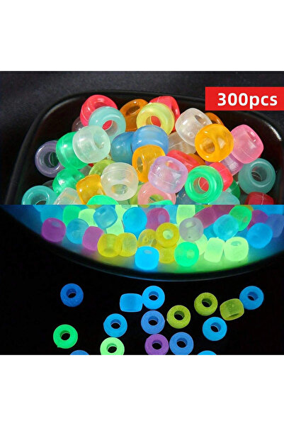 Choice Mixed-300pcs 300pcs 6*9mm Pony Beads, Noctilucent Color Beads for Jewe...