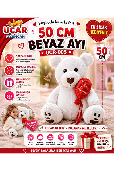 Uçar Oyuncak دب أبيض 50 سم UCR-005