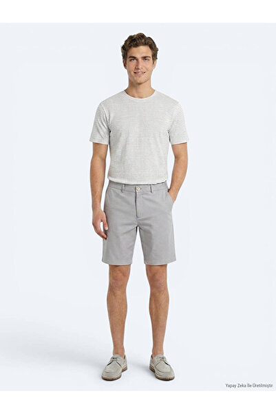 Kip Γκρι ίσιο ύφασμα Jogging Fit Casual Βερμούδες