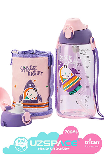 Uzspace Large Size 700ml Tritan Children's Water Bottle with Case, Hanger, an...
