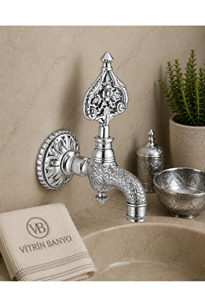 vb vitrinbanyo Turkish Bath Faucet, Chrome Color, Patterned, Heavy Material, ...