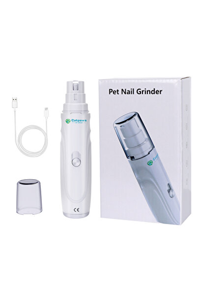 Choice WHITE Dog Nail Grinder USB Rechargeable Electric Pet Paws Clipper & Tr...