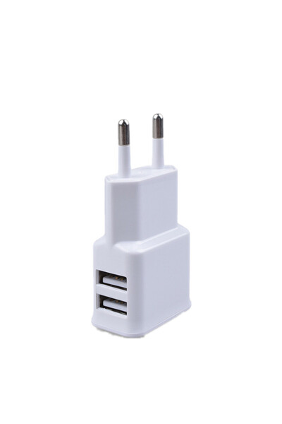 Choice شاحن USB مزدوج أبيض 5 فولت 2 أمبير سريع الشحن للهواتف المحمولة، شاحن ح...