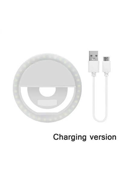 Choice WHITE LED Selfie Ring Light Mobile Phone Clip-On Lamp Portable USB Cha...