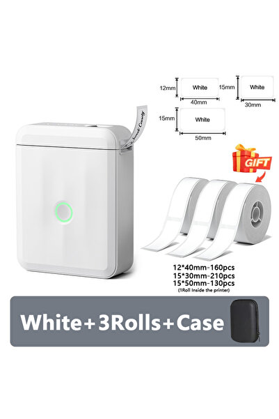 Choice7 White 3Rolls Case Niimbot D110 Wireless Mini Portable Printer Smart L...