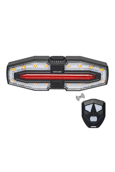 Choice black Rechargeable Bike Tail Light with Turn Signals Bicycle Rear Ligh...