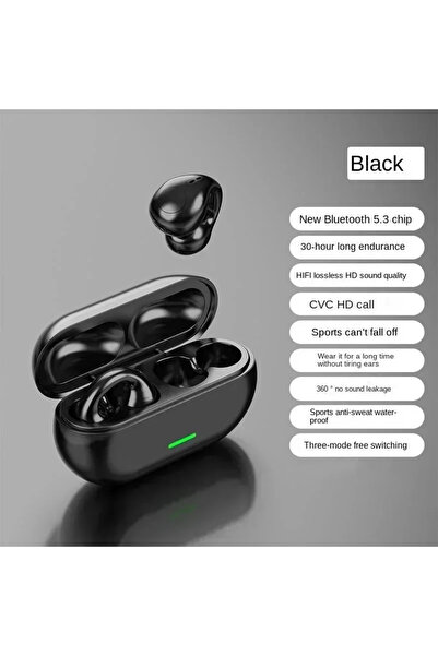 Choice1 black New Original T75 Bone Conduction Wireless Bluetooth 5.3 Headpho...